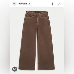Ultra High-Rise Brown Wide Leg Jeans from Hollister